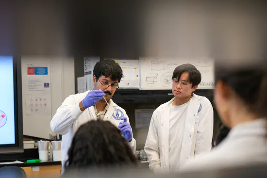 Eric Chiu and Kousha Kamal welcomed high school students from underrepresented communities to explore biomedical engineering at the iBEAM workshop